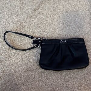 Coach Black Leather Wristlet